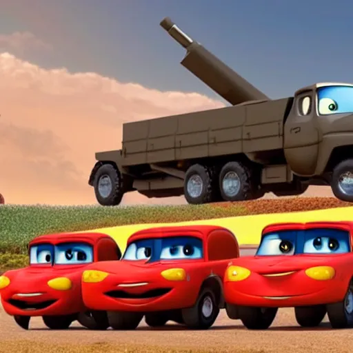 Image similar to himars in cars pixar movie