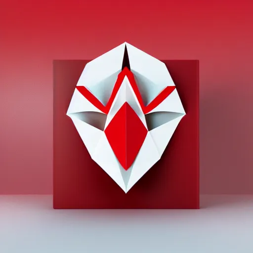 Image similar to low poly, vector, white eagle icon, in a book, red background, cgsociety, artstation, octane render