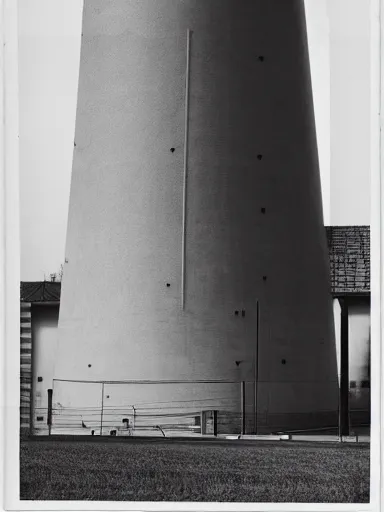 Image similar to a photo by berne becher and hilla becher of a grain silo