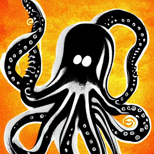 Prompt: digital art of octopus dj