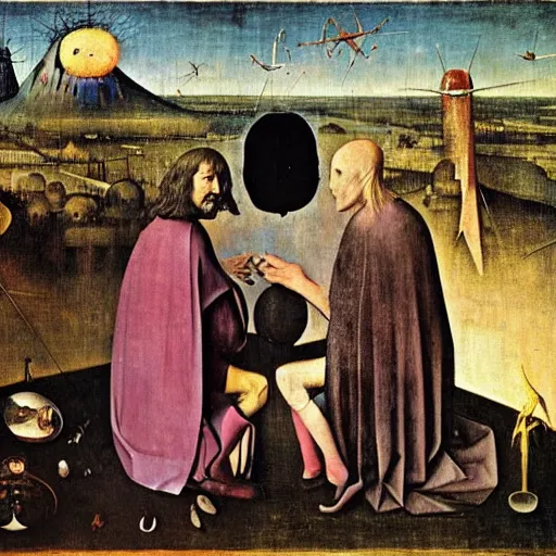 Image similar to pink floyd by hieronymus bosch