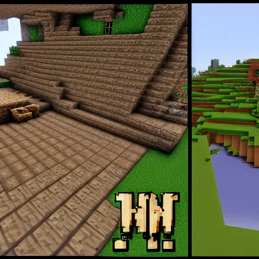 Image similar to minecraft, ps 1 graphics, software rendering, playstation 1 graphics