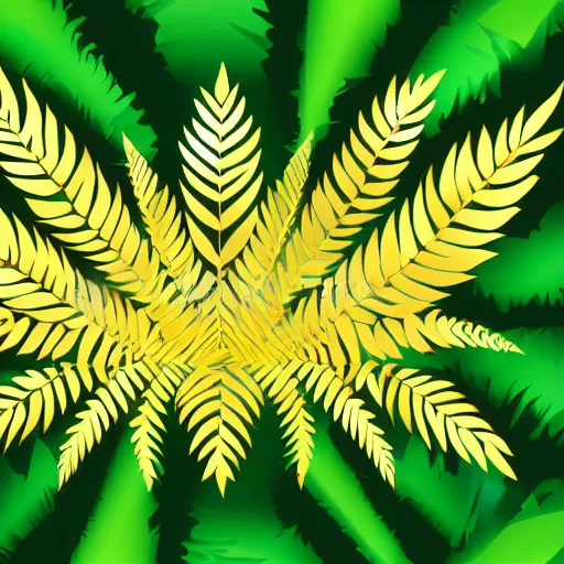 Image similar to gold emerald palm leaves vector illustration, 8 k ultra resolution