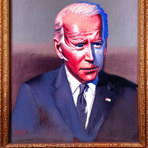 Prompt: Portrait of Joe Biden, painted by Francis Bacon.