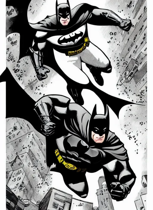 Image similar to batman comic illustration. Ben day dots