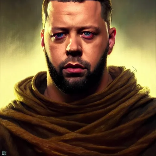 Prompt: portrait painting of a kollegah the rapper michael sheen, ultra realistic, concept art, intricate details, eerie, highly detailed, photorealistic, octane render, 8 k, unreal engine. art by artgerm and greg rutkowski and charlie bowater and magali villeneuve and alphonse mucha