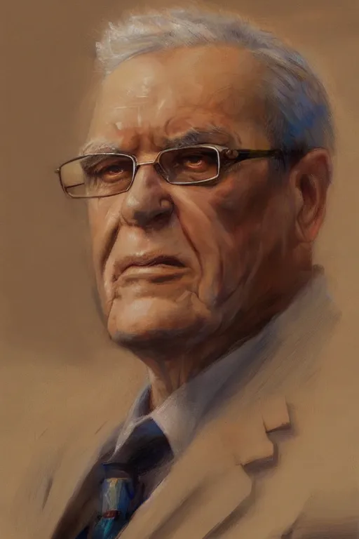 Image similar to Ion Iliescu, closeup character portrait art by Donato Giancola, Craig Mullins, digital art, trending on artstation