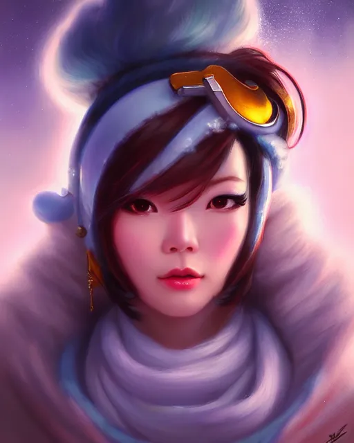 Prompt: mei from overwatch, elegant, icy, cold, ice, colorful, fantasy, fantasy art, character portrait, portrait, close up, highly detailed, intricate detail, amazing detail, sharp focus, vintage fantasy art, vintage sci - fi art, radiant light, caustics, by boris vallejo