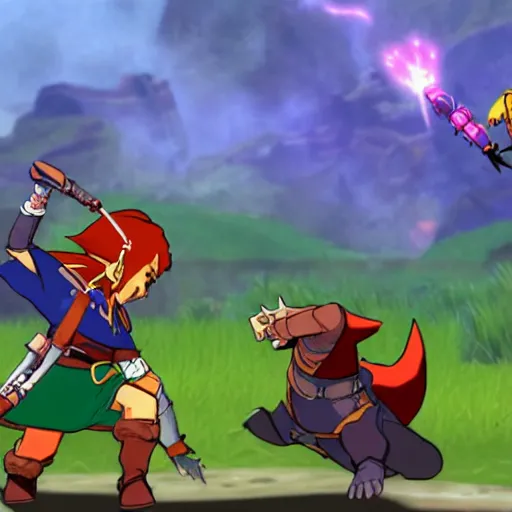 Image similar to link and ganon fight