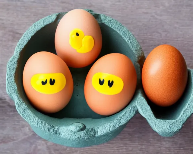 Image similar to eggs with happy faces on them. they are happy to be smoking. cracked