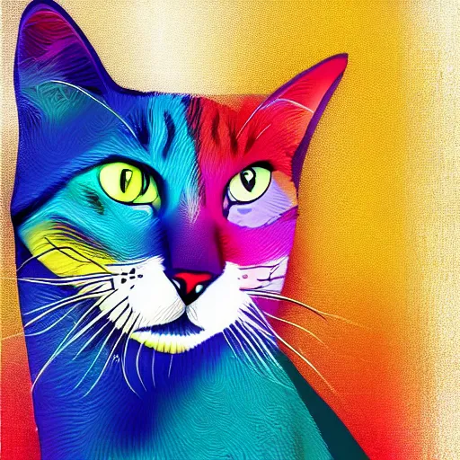 Prompt: a stray cat in istambul digital art illustration colorful