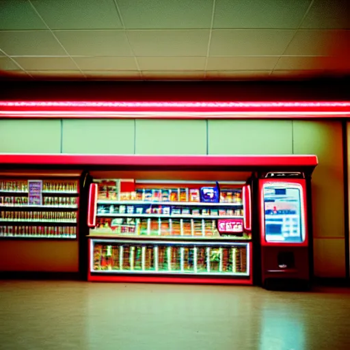 Image similar to cinestill 5 0 d photograph of the inside of an empty convenience store