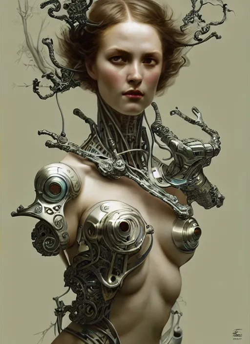 Image similar to ceramic cyborg, delft ceramic, diffuse lighting, fantasy, intricate, elegant, highly detailed, lifelike, photorealistic, digital painting, artstation, illustration, concept art, smooth, sharp focus, art by John Collier and Albert Aublet and Krenz Cushart and Artem Demura and Alphonse Mucha