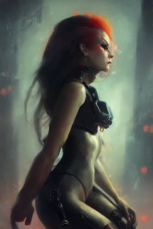 Prompt: ariel, cyberpunk, oil painting, darkness, paint texture, digital painting, highly detailed, artstation, sharp focus, illustration, concept art, ruan jia, charlie bowater, tom bagshaw, norman rockwell