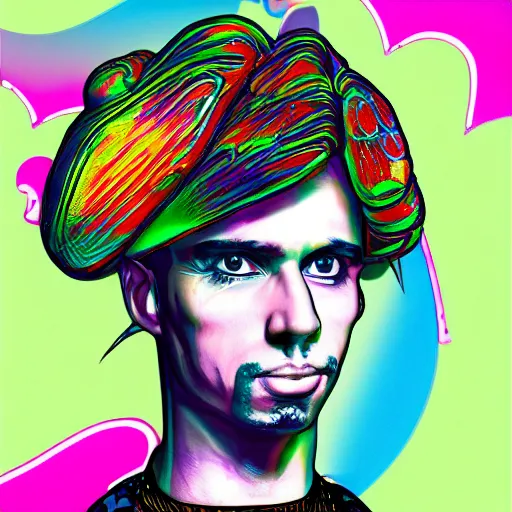 Image similar to a portrait of a candypunk prince