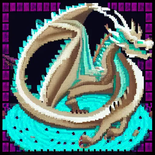 Prompt: a majestic dragon, hd, high quality pixel art