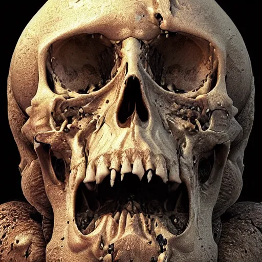 Image similar to portrait_of_a_melting_skull._intricate_abstract._intricate_artwork._by_Tooth_Wu_wlop_beeple_dan_mumford._octane_render_trending_on_artstat