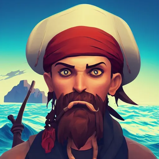 Image similar to painting jack the pirate on sea of thieves game avatar hero smooth face median photoshop filter cutout vector behance hd by jesper ejsing, by rhads, makoto shinkai and lois van baarle, ilya kuvshinov, rossdraws, illustration, art by ilya kuvshinov and gustav klimt