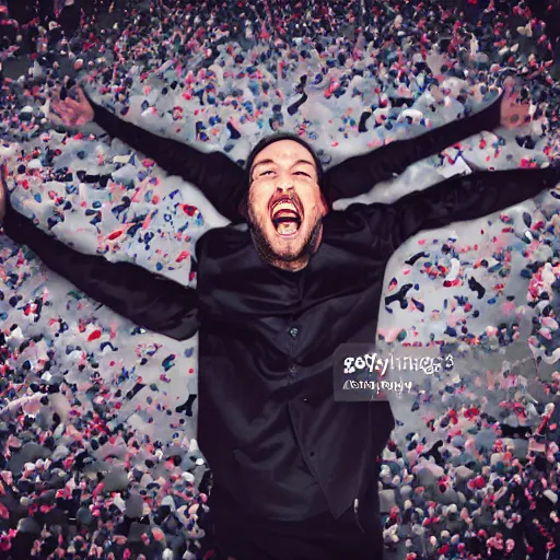 Image similar to person going insane, stock photo