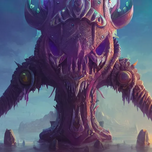 Image similar to n'zoth from world of warcraft, intricate artwork by tooth wu and wlop and beeple. octane render, trending on artstation, greg rutkowski very coherent symmetrical artwork. cinematic, hyper realism, high detail, octane render