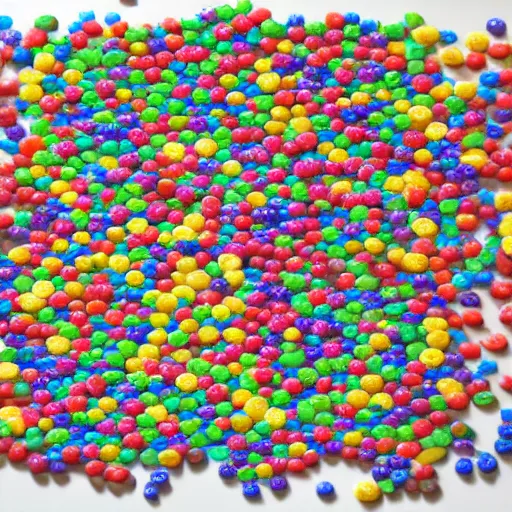 Image similar to a map of south korean made out of candy pieces