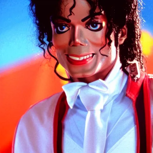Prompt: a 1980s film still of Michael Jackson as an Anime character, shallow depth of field, split lighting