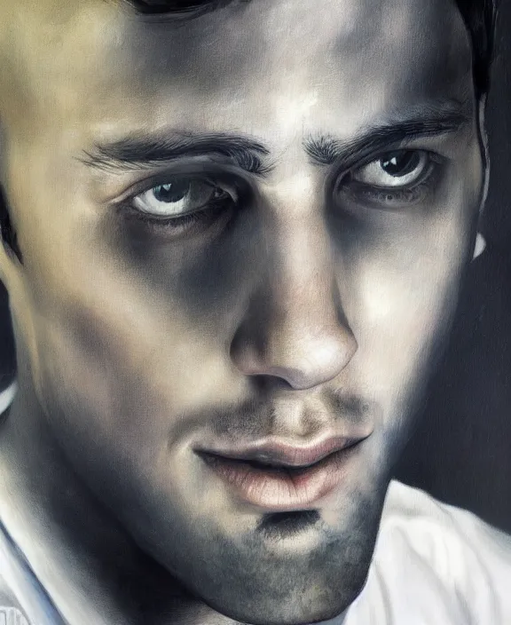 Image similar to heroic portrait of a young spanish man. art by denys tsiperko and bogdan rezunenko, hyperrealism