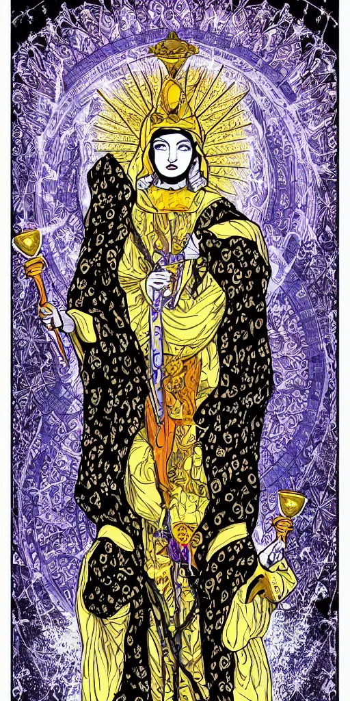 Image similar to the high priestess, tarot, digital art