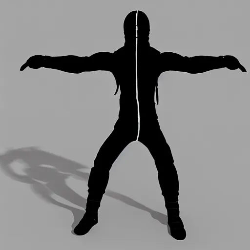 3d scan t-pose rigged cyber ninja, Stable Diffusion