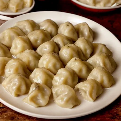 Image similar to a large plate of dumplings