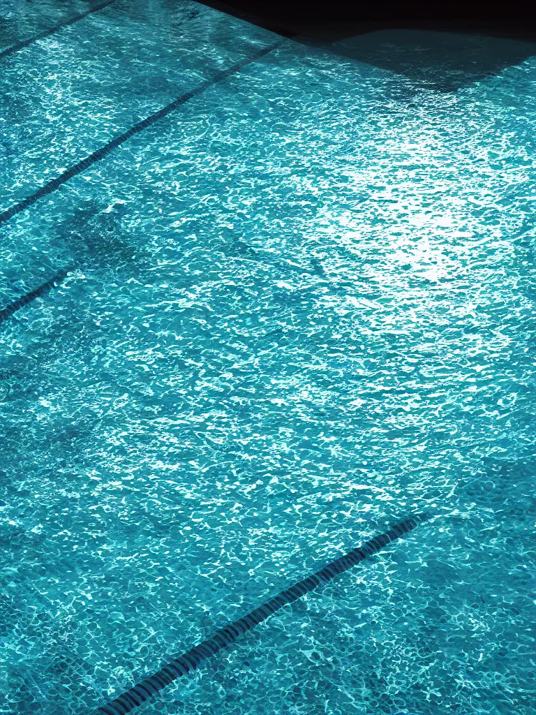 Image similar to octane render caustics of the bottom of a swimming pool by disney concept artists, blunt borders, rule of thirds