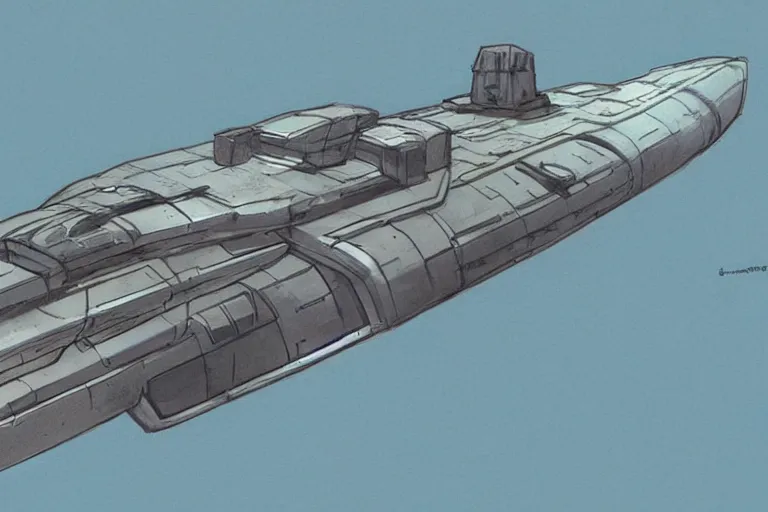 Image similar to Concept art of a U-Boat spaceship