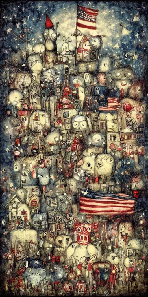 Prompt: a 4 th of july scene by alexander jansson