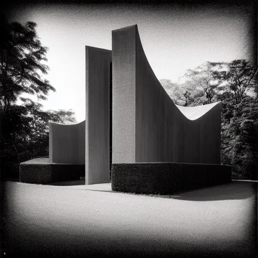 Prompt: hyperrealistic highdetailed modern church by tadao ando in the tropical wood, mystic, melancholy, pinhole analogue photo quality, lomography, scratches on photo, noise effect, blur effect, black and white color photograph, highly detailed, photorealistic shot, monochrome