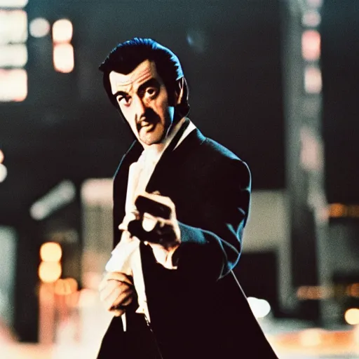 Image similar to still of lupin the third from a martin scorsese movie, 8 0 mm film