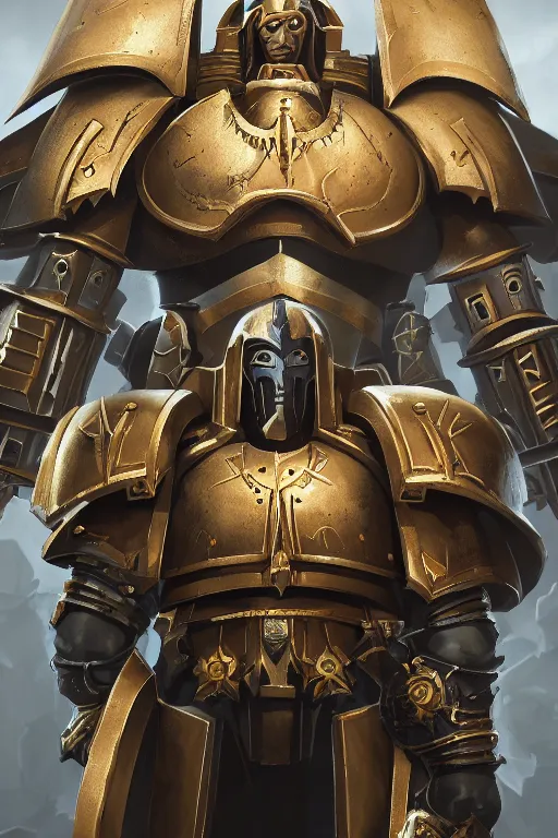 Image similar to armor portrait heros warhammer 4 0 k horus heresy fanart - the primarchs emperor by johannes helgeson animated with vfx concept artist & illustrator global illumination ray tracing hdr fanart arstation zbrush central hardmesh 8 k octane renderer comics stylized