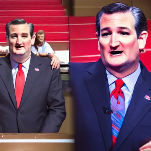 Prompt: Ted Cruz in the style of Meat Canyon