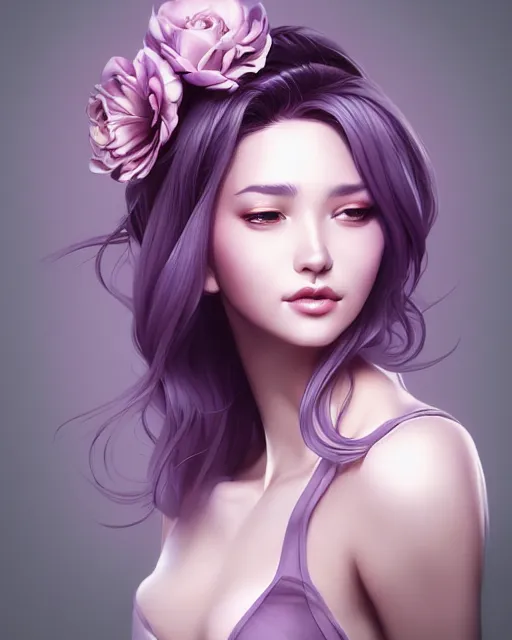 Prompt: mauve flower beauty by artgerm and wlop