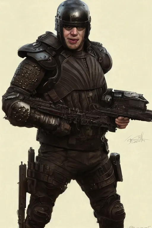 Image similar to Boris Johnson as Punisher, armor plate, realistic portrait, symmetrical, highly detailed, digital painting, artstation, concept art, smooth, sharp focus, illustration, cinematic lighting, art by artgerm and greg rutkowski and alphonse mucha