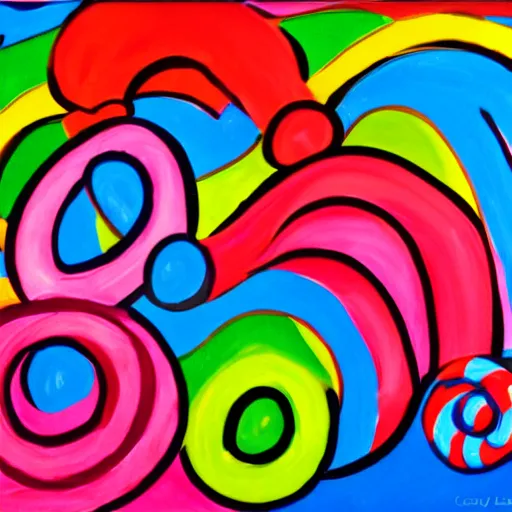 Prompt: candy land, expressionist