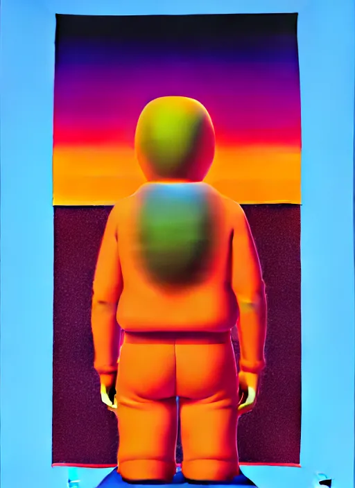 Image similar to insight a men by shusei nagaoka, kaws, david rudnick, airbrush on canvas, pastell colours, cell shaded!!!, 8 k