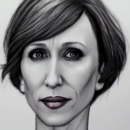 Prompt: amazing pencil illustration of vera farmiga trending on art station