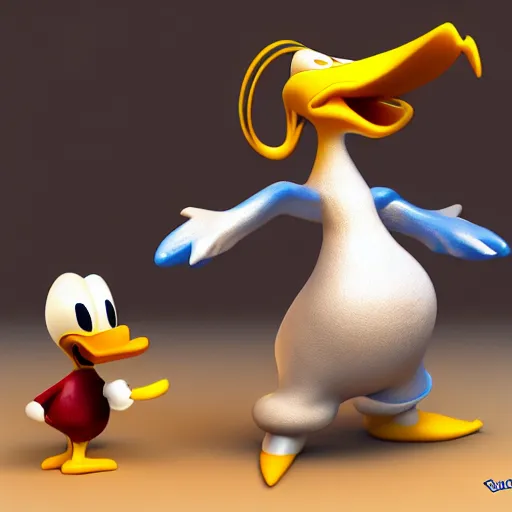 Prompt: donald duck and the xenomorph, real life, photorealistic, 3 d