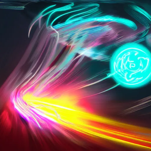 Image similar to create concept of a neon elemental, whirling energy made of neon ( dramatic, cinematic, digital fantasy art )