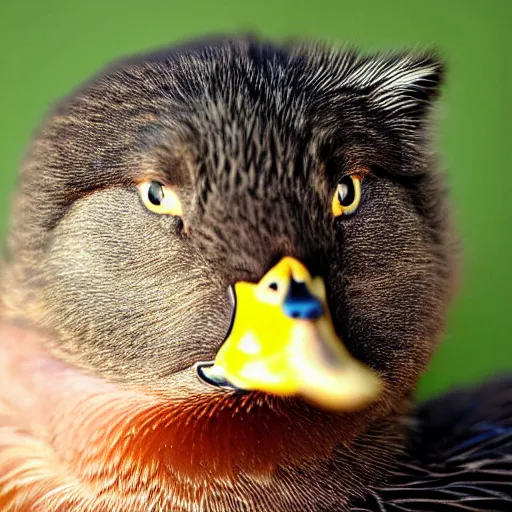 Image similar to a duck - cat - hybrid, animal photography, wildlife photo