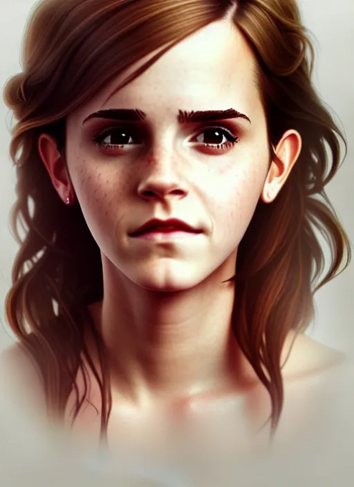 Image similar to cute emma watson, natural lighting, path traced, highly detailed, high quality, digital painting, by don bluth and ross tran and studio ghibli and alphonse mucha, artgerm