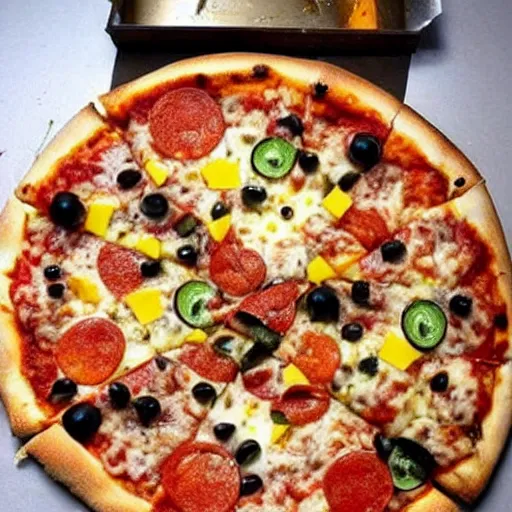 Image similar to pizza overloaded with toppings. this picture makes me so unbelievably hungry