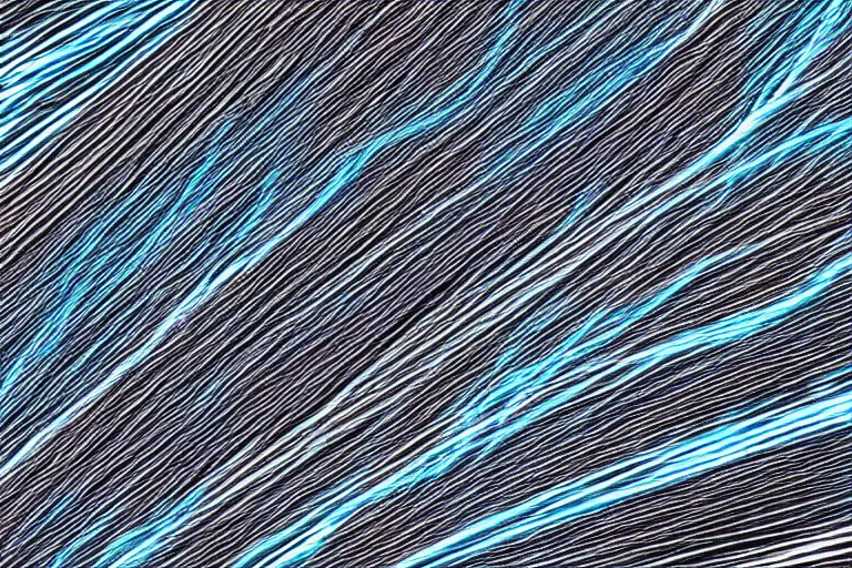 Image similar to an impression of data lines flowing in space, light spots flowing alongside the lines, implying the flow of ever long connection, trending on artstation, flowing within an interstater clouts!, making it's way across the vast universe