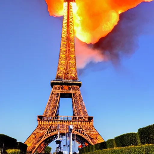 Image similar to the eiffeltower on fire