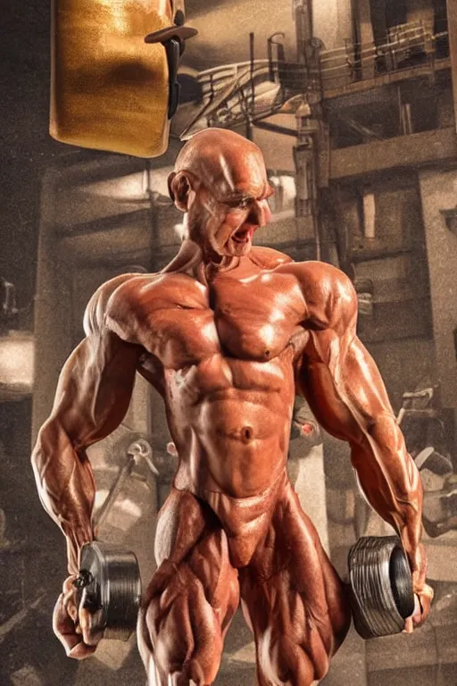 Prompt: muscular scrooge mcduck, scrooge mcduck bodybuilder, photorealistic, highly detailed,